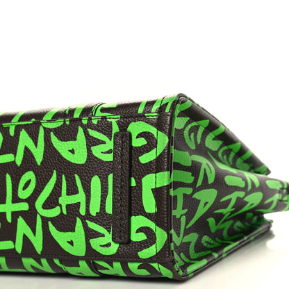 Marc Jacobs X STEPHEN SPROUSE Grained Calfskin Medium The Tote Bag Green 9 of 10