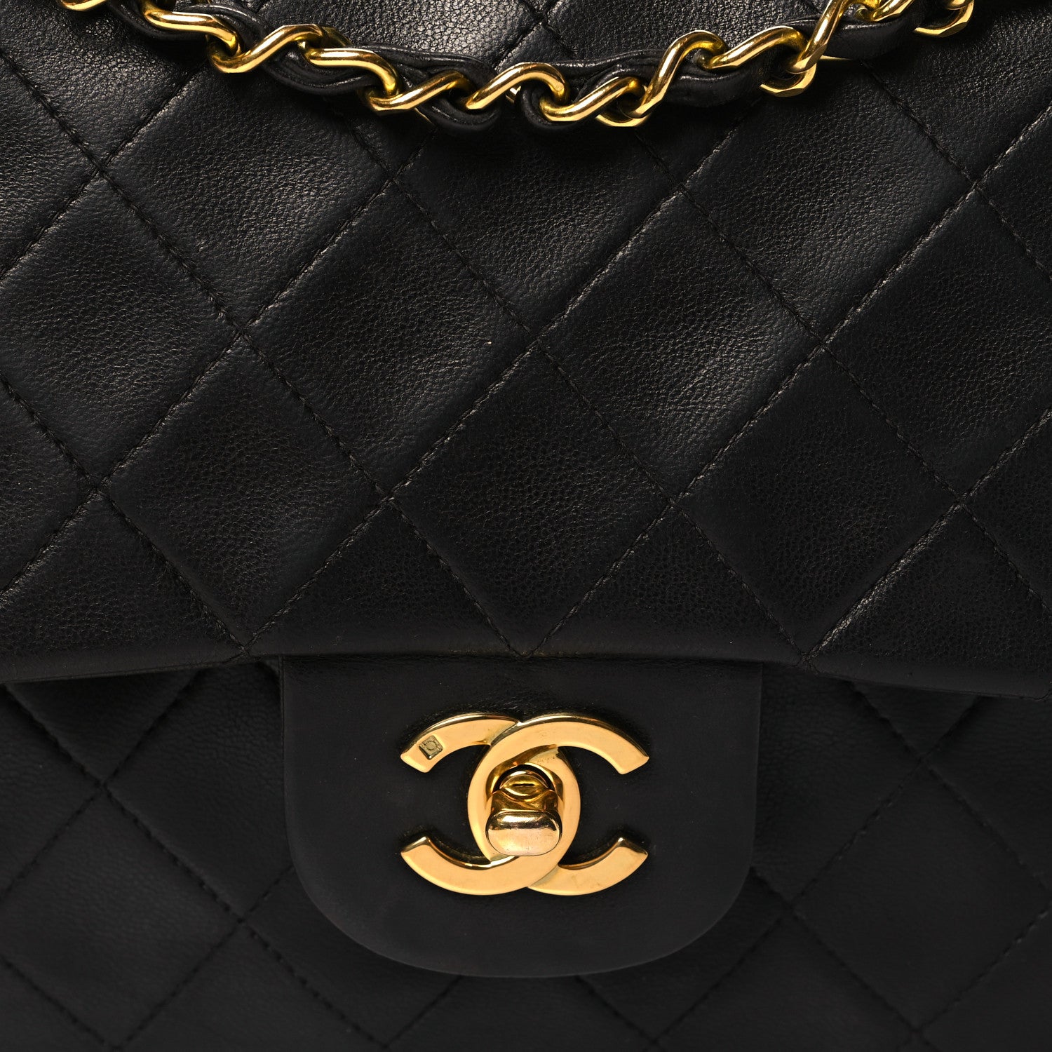 Chanel Lambskin Quilted Medium Double Flap Black 8 of 12