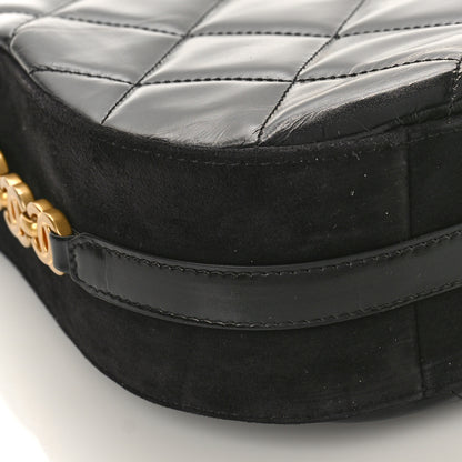 Chanel Shiny Calfskin Suede Goatskin Quilted Hobo Black 8 of 9