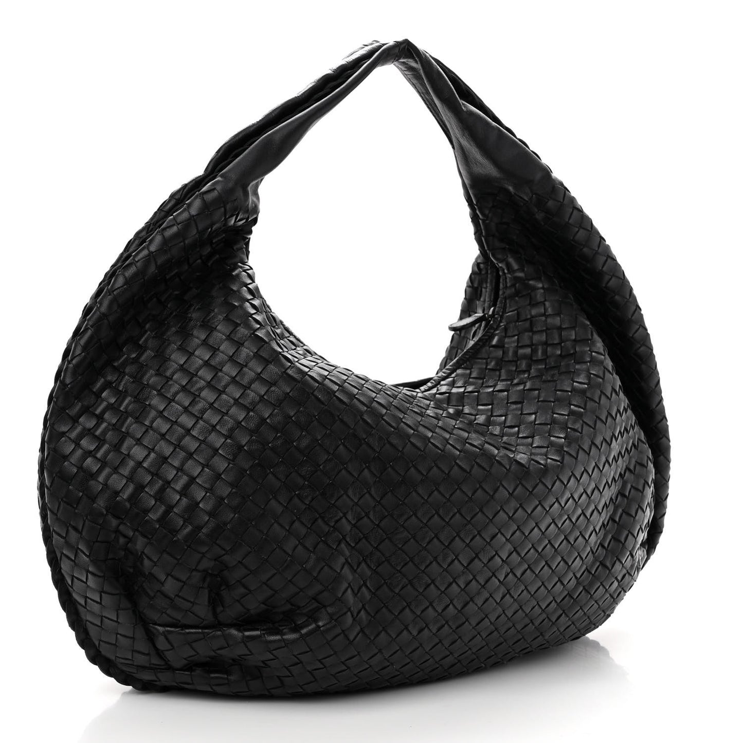 Nappa Intrecciato Large Veneta Hobo Black