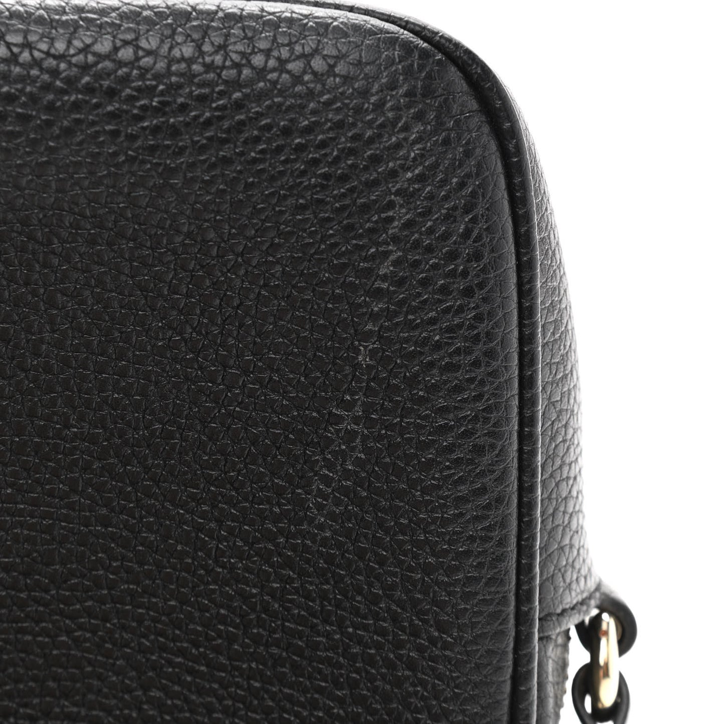 Pebbled Calfskin Small Soho Disco Bag Black
