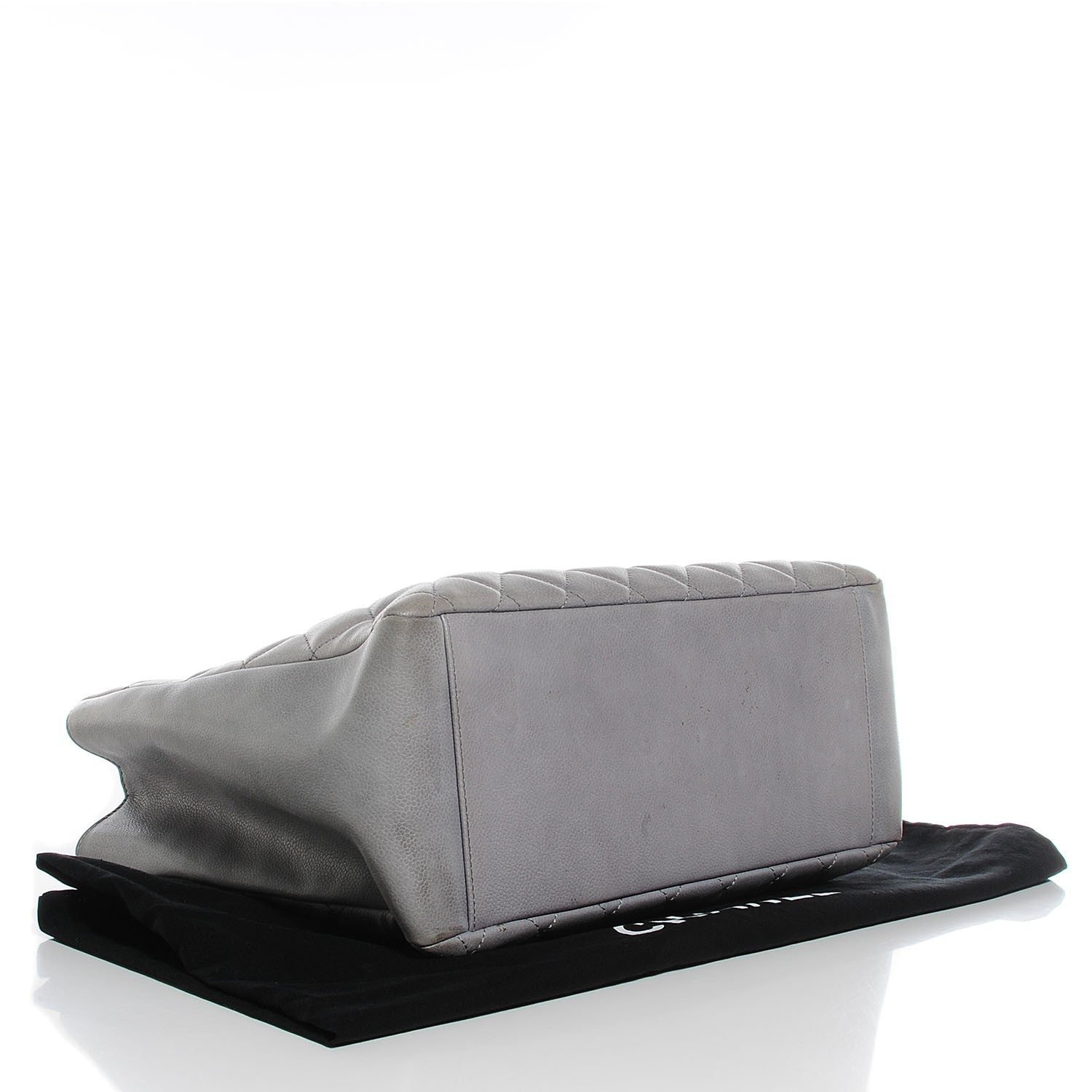 Chanel Caviar Quilted Grand Shopping Tote GST Light Grey 4 of 7