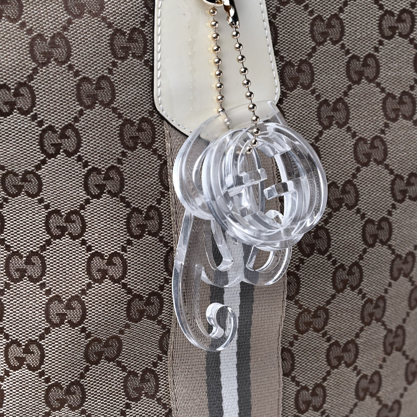 Monogram Web Large Jolie Tote White