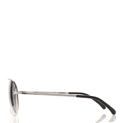 Chanel Aviator CC Sunglasses 4189-T-Q Silver 3 of 9