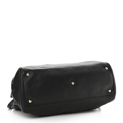 Gucci Calfskin Large Bamboo Shopper Tote Black 3 of 9