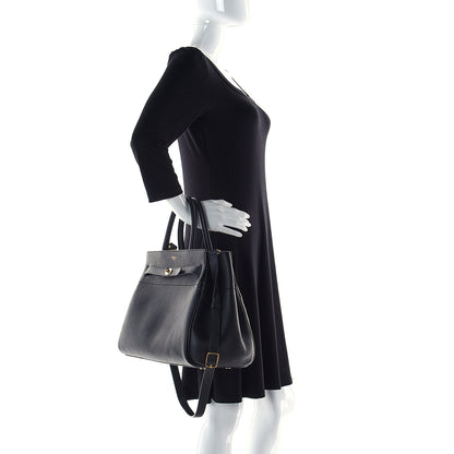 Mulberry Classic Grain Calfskin Belted Bayswater Tote Black 7 of 20