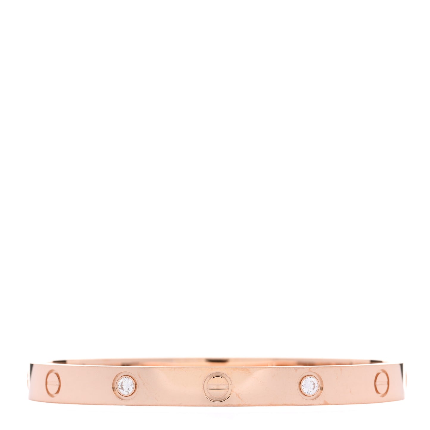 18K Pink Gold 4 Diamond LOVE Bracelet 17