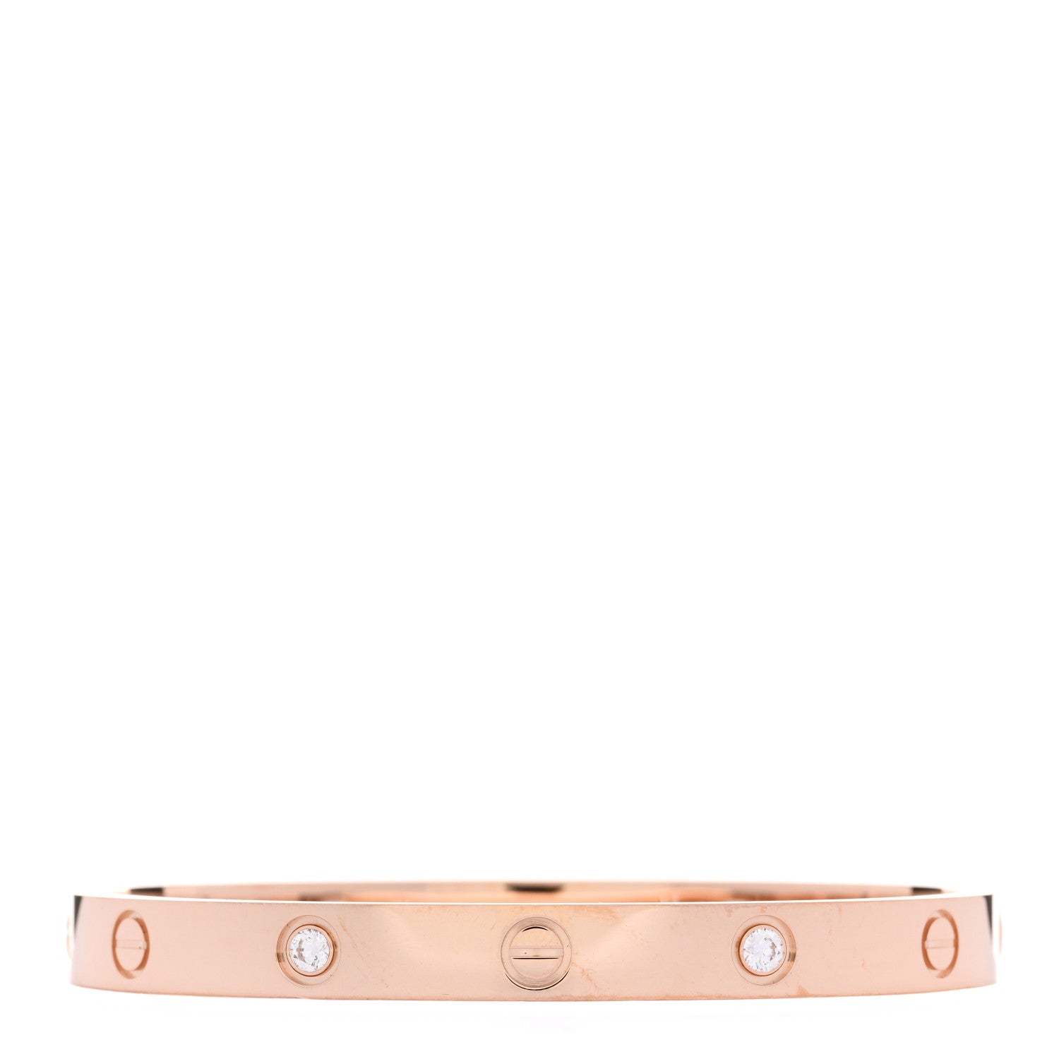 Cartier 18K Pink Gold 4 Diamond LOVE Bracelet 17 2 of 4