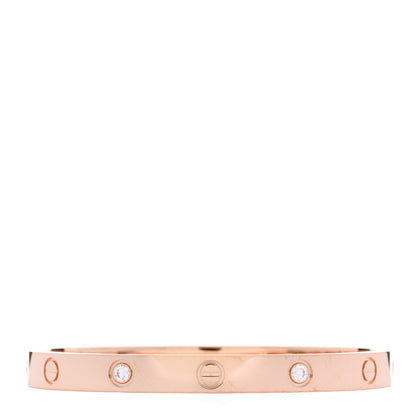 Cartier 18K Pink Gold 4 Diamond LOVE Bracelet 17 2 of 4