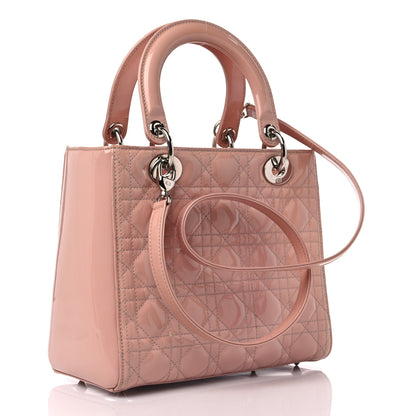 Christian Dior Patent Cannage Medium Lady Dior Rose Clair 3 of 14