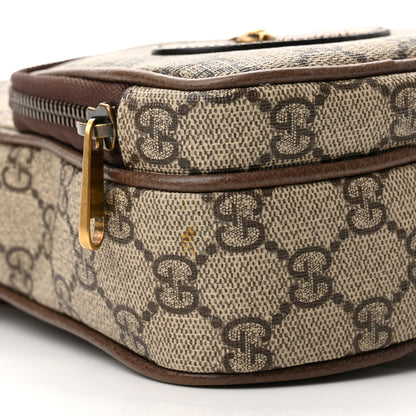 Gucci GG Supreme Monogram Mini Neo Vintage Double Zip Messenger Bag Beige New Acero Crop 9 of 11