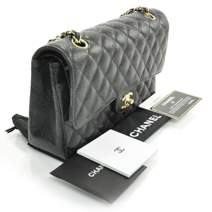 Chanel Caviar Quilted Medium Double Flap Black 3 of 10