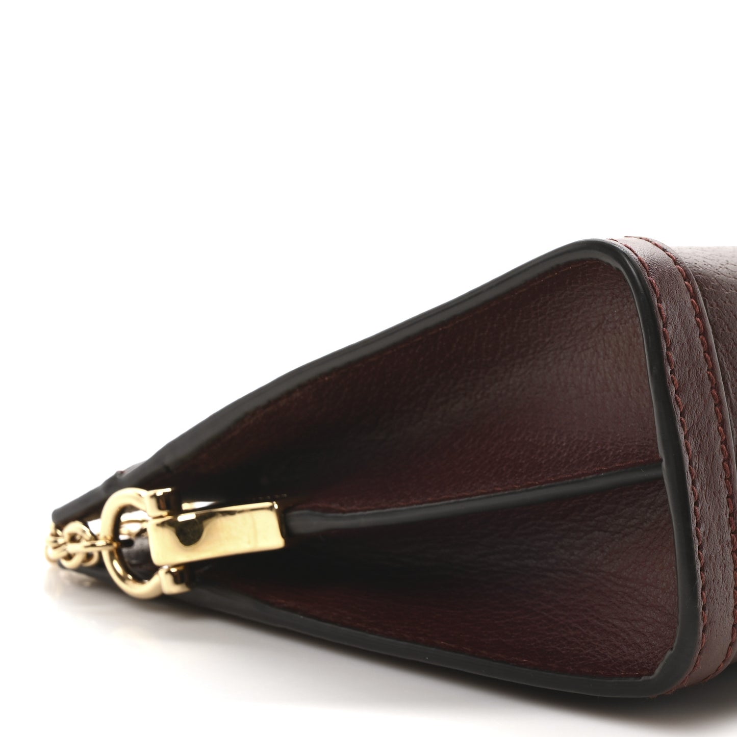Textured Calfskin Web Small Ophidia Chain Shoulder Bag Vintage Bordeaux