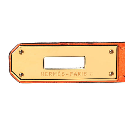 Hermes Ostrich Birkin 35 Orange 13 of 35