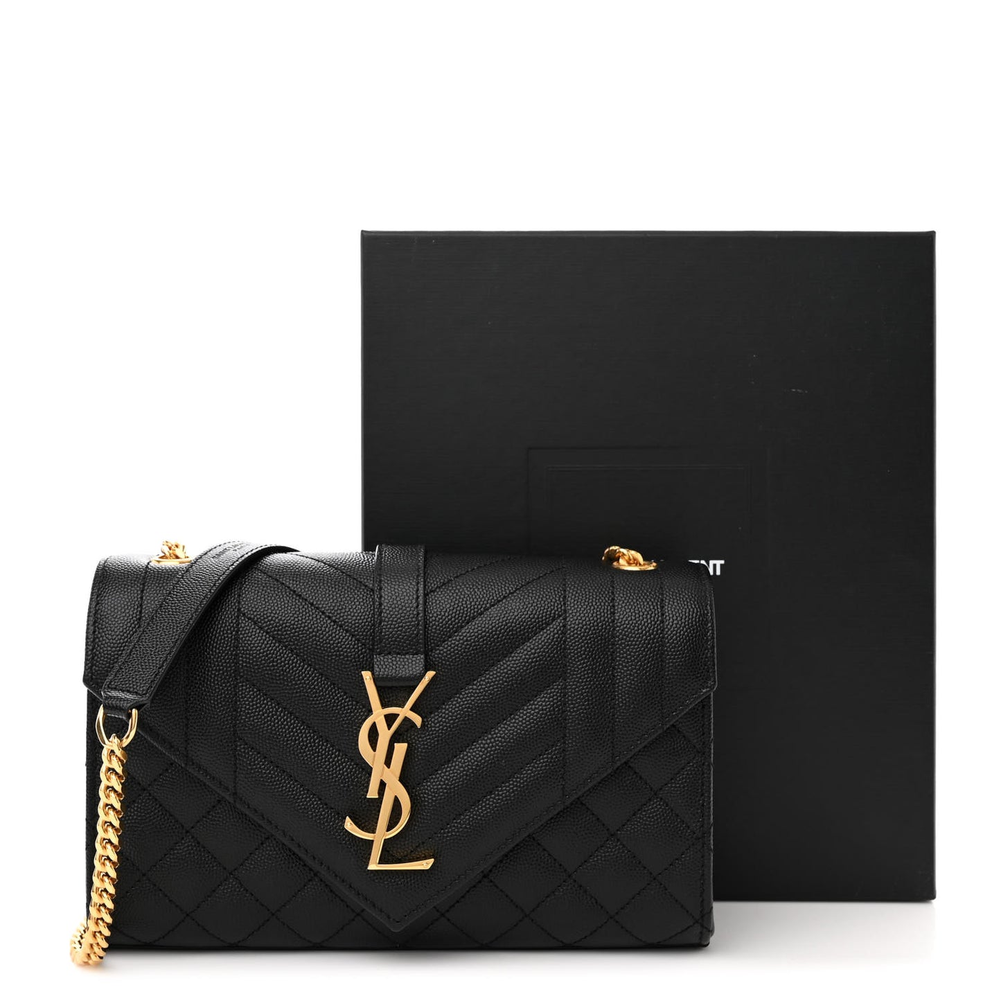 Grain De Poudre Textured Mixed Matelasse Triquilt Small Monogram Satchel Black