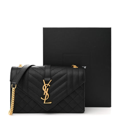 Saint Laurent Grain De Poudre Textured Mixed Matelasse Triquilt Small Monogram Satchel Black 10 of 10