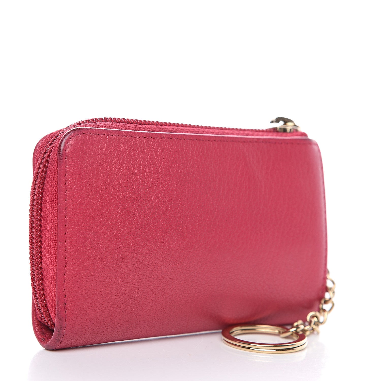 Chanel Calfskin Chain CC Key Holder Case Dark Pink 2 of 12