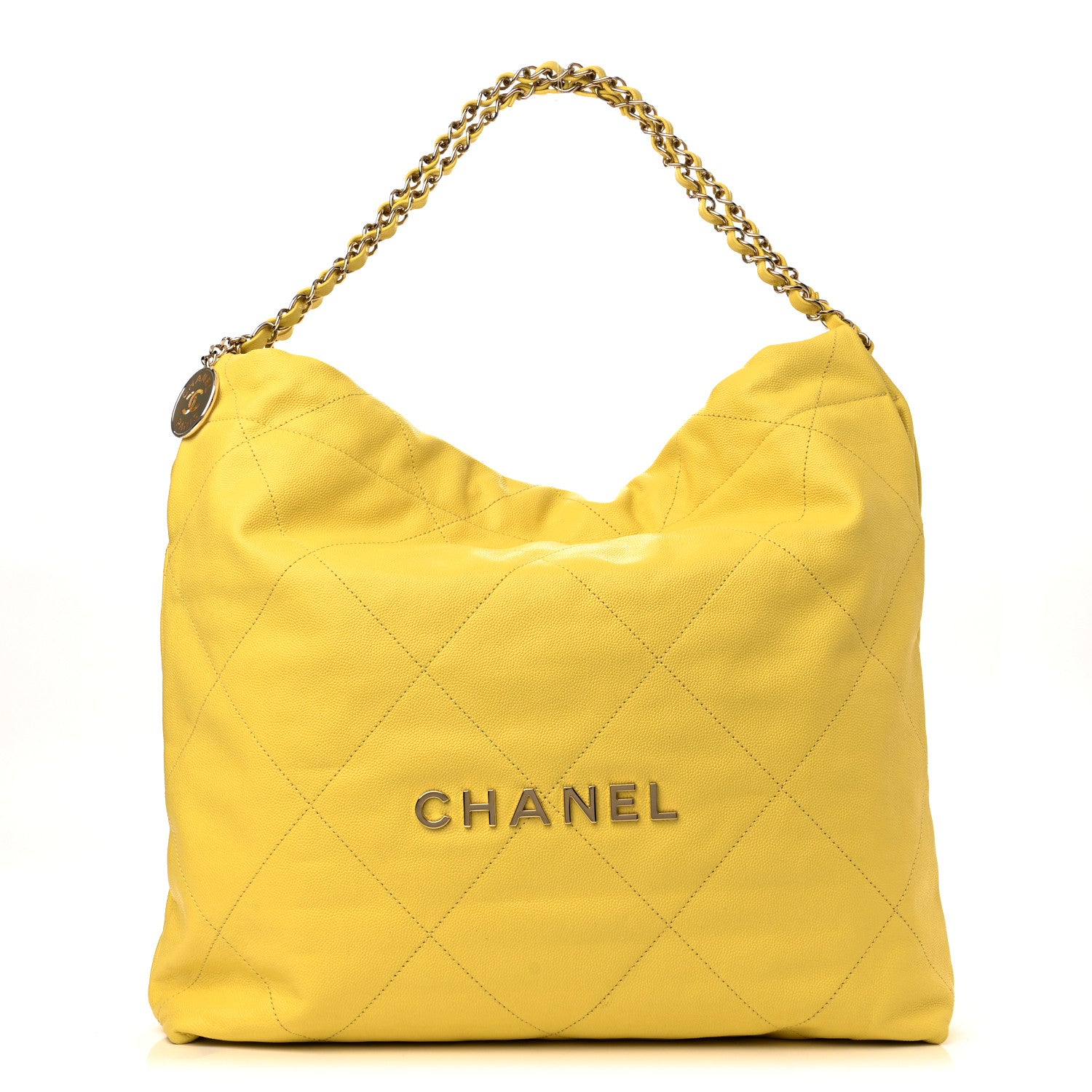 Chanel Shiny Caviar Quilted Chanel 22 Yellow 3 of 11