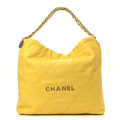 Chanel Shiny Caviar Quilted Chanel 22 Yellow 3 of 11