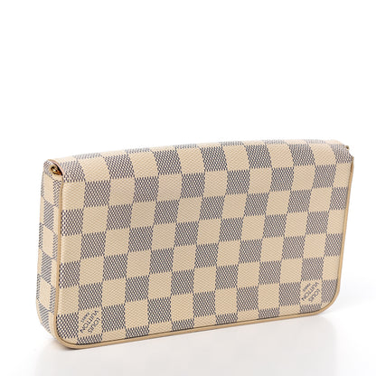 Louis Vuitton Damier Azur Pochette Felicie Chain Wallet Rose Ballerine 2 of 9