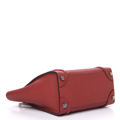 Celine Drummed Calfskin Micro Luggage Merlot 3 of 12