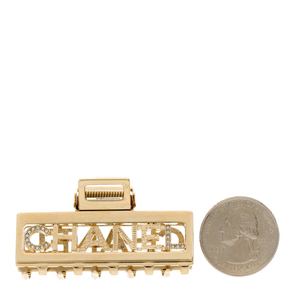 Chanel Crystal CC Hair Clip Gold 2 of 4