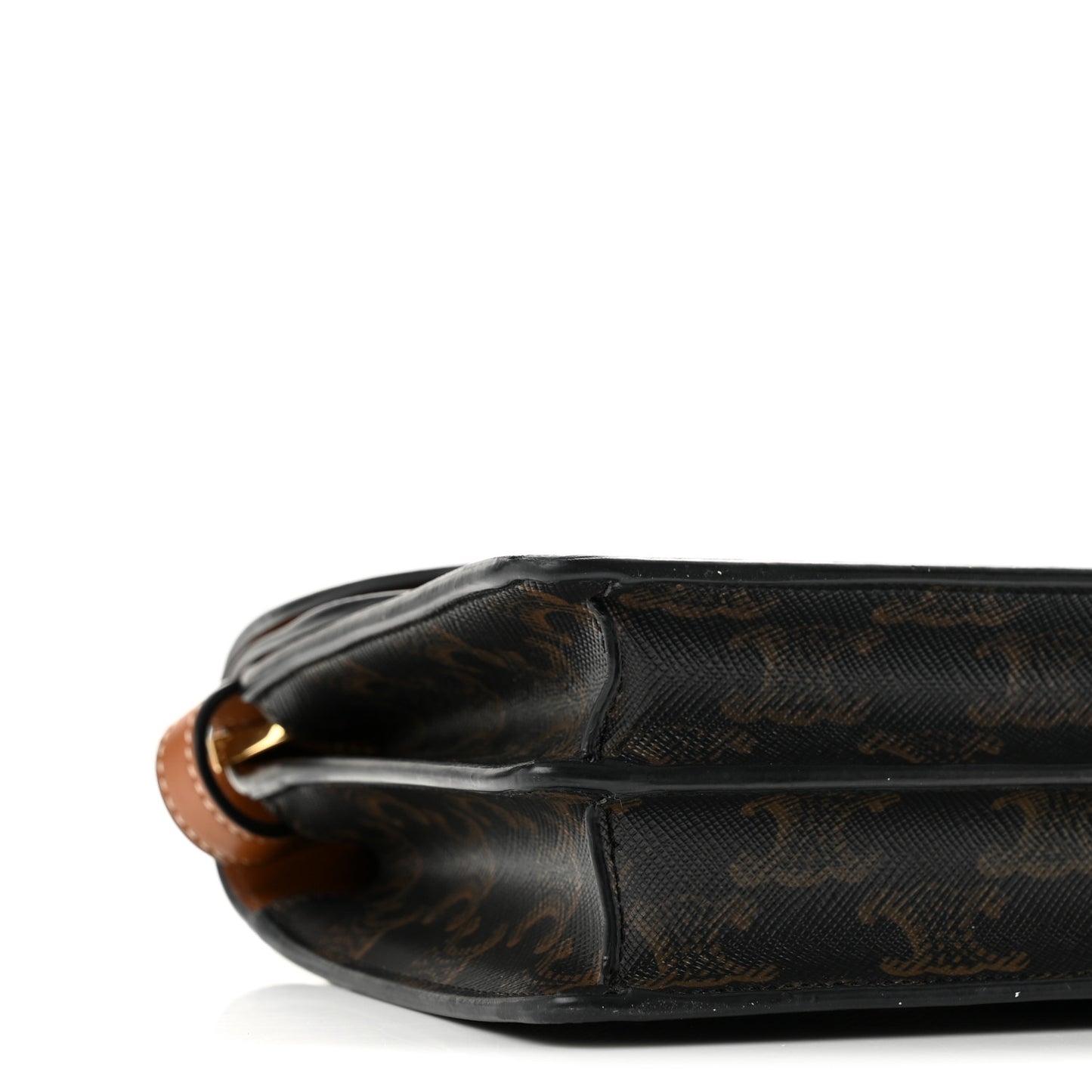 Triomphe Canvas Lambskin Wallet On Strap Tan