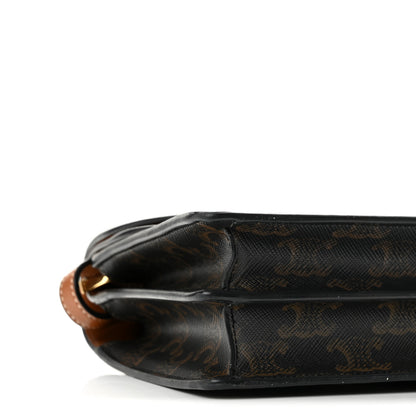Celine Triomphe Canvas Lambskin Wallet On Strap Tan 9 of 13