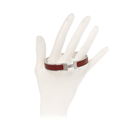 Hermes Matte Enamel Narrow Clic Clac HH Bracelet GM Rouge H 2 of 4