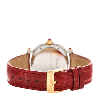 Chopard Stainless Steel 18K Yellow Gold Alligator Diamond Bezel 32mm Happy Sport Quartz Watch 3 of 5