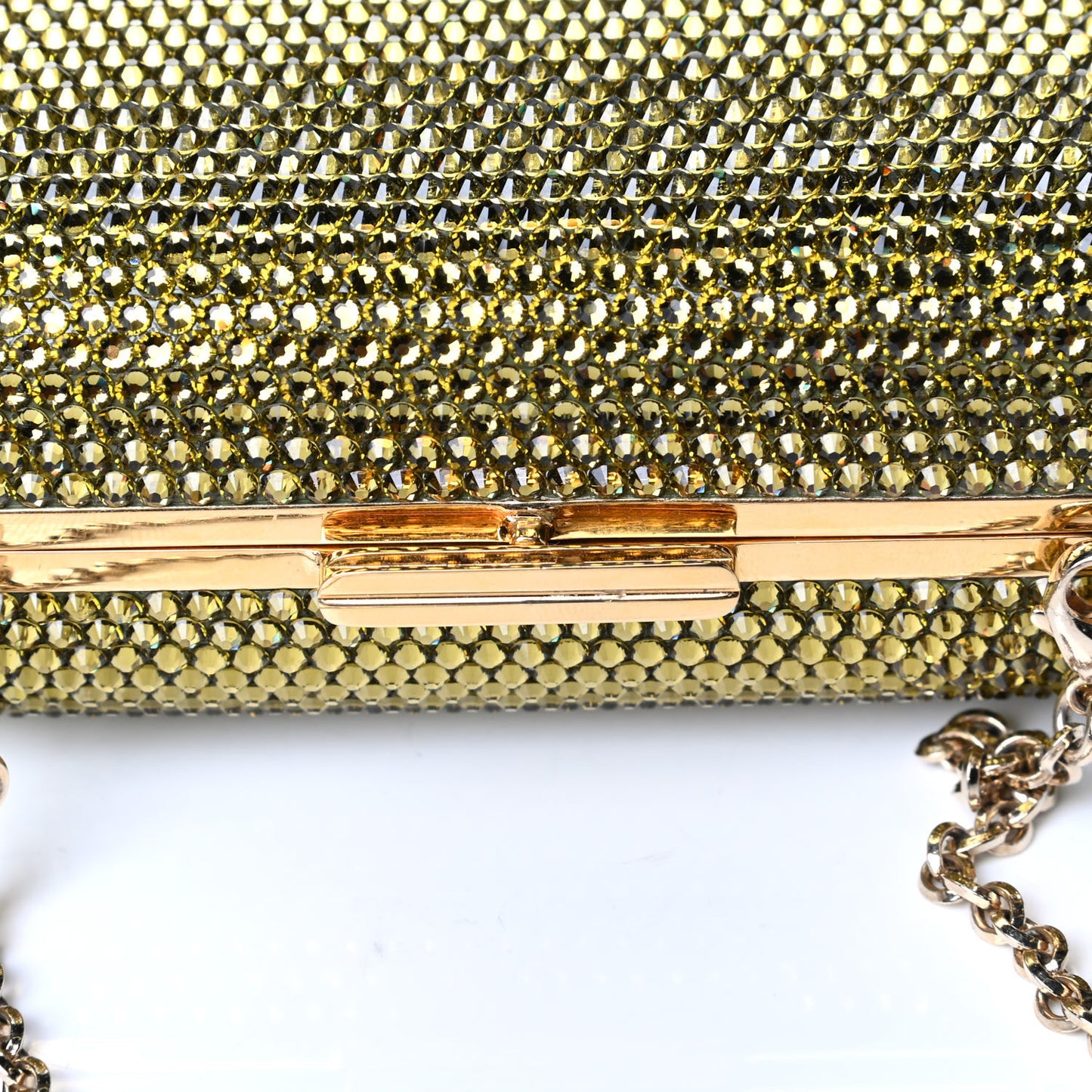 Swarovski Crystal Minaudiere Clutch Gold
