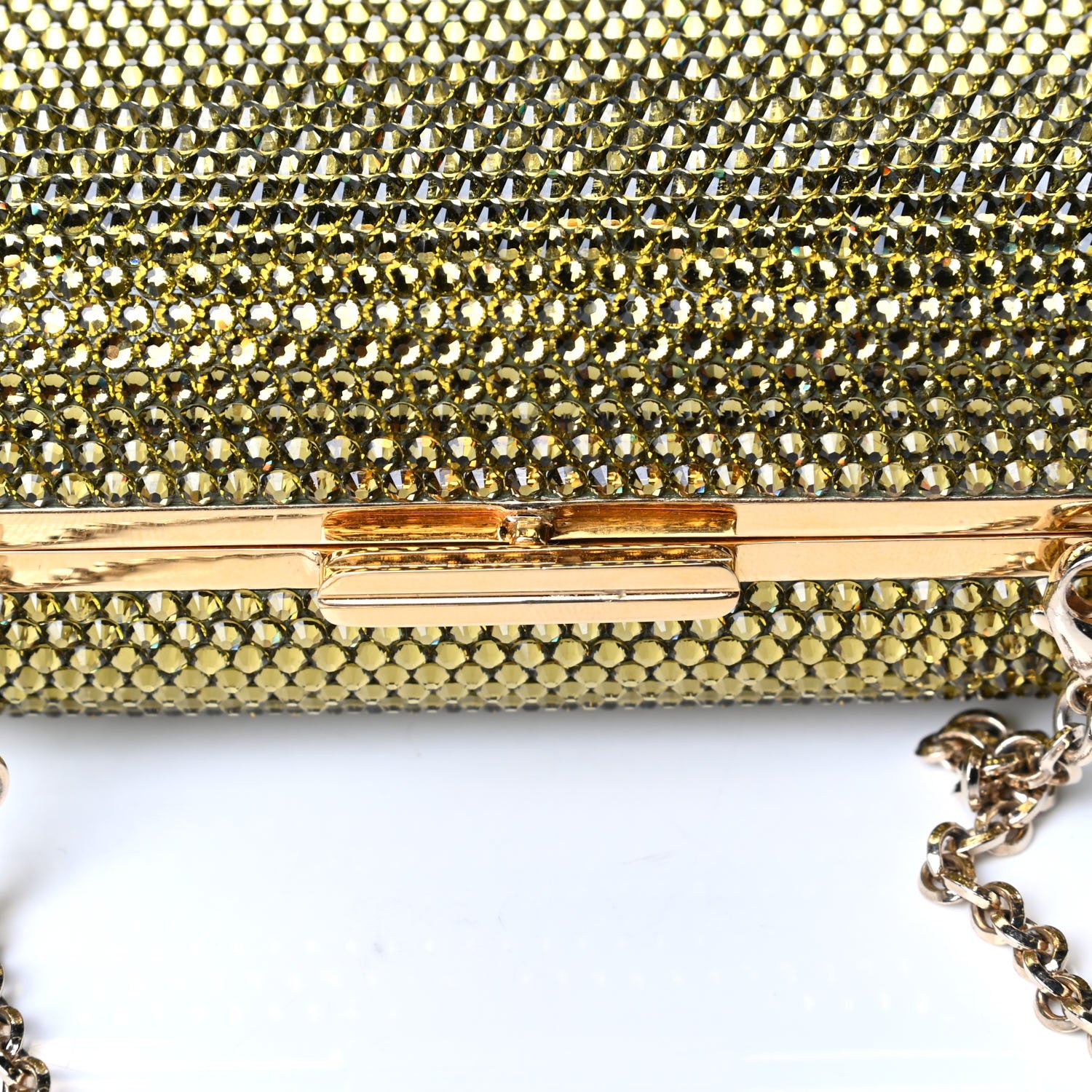 Judith Leiber Swarovski Crystal Minaudiere Clutch Gold 5 of 13