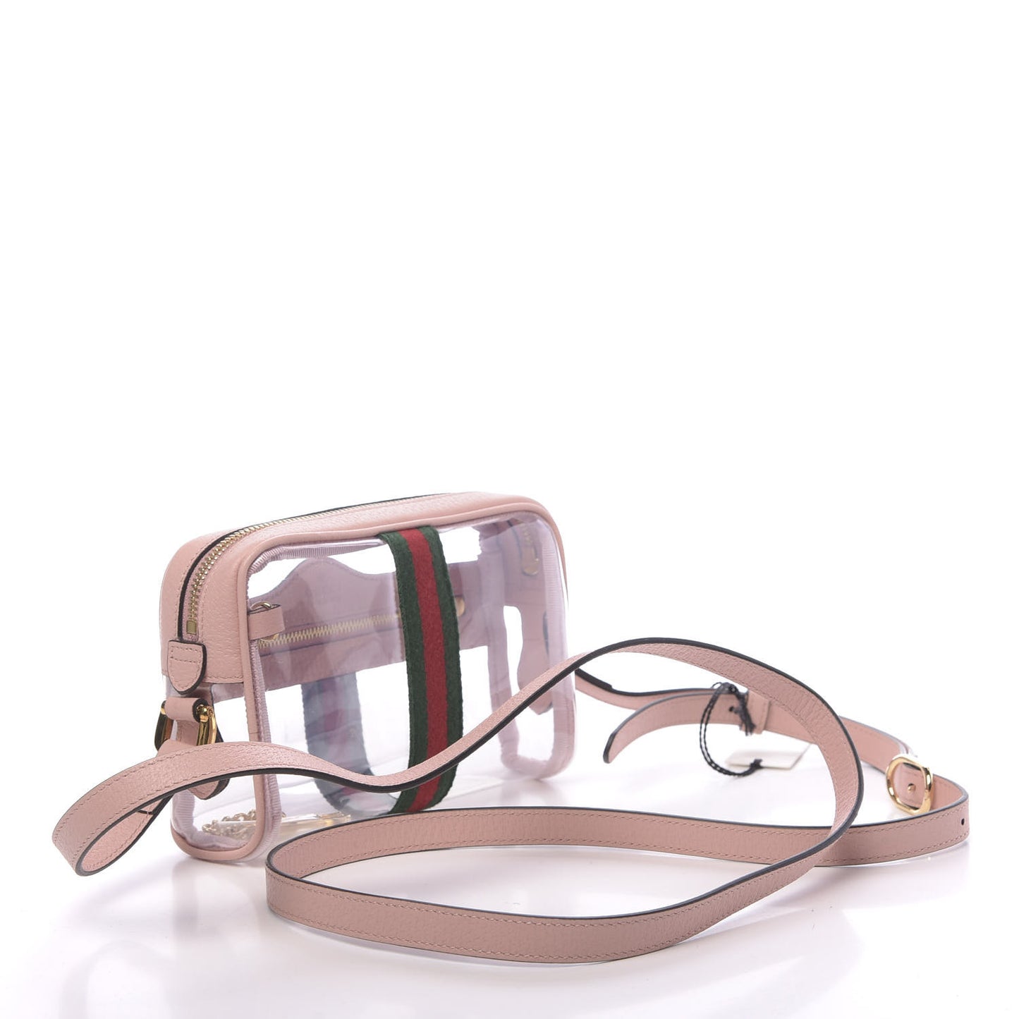 Vinyl Web Mini Ophidia Transparent Shoulder Bag Perfect Pink