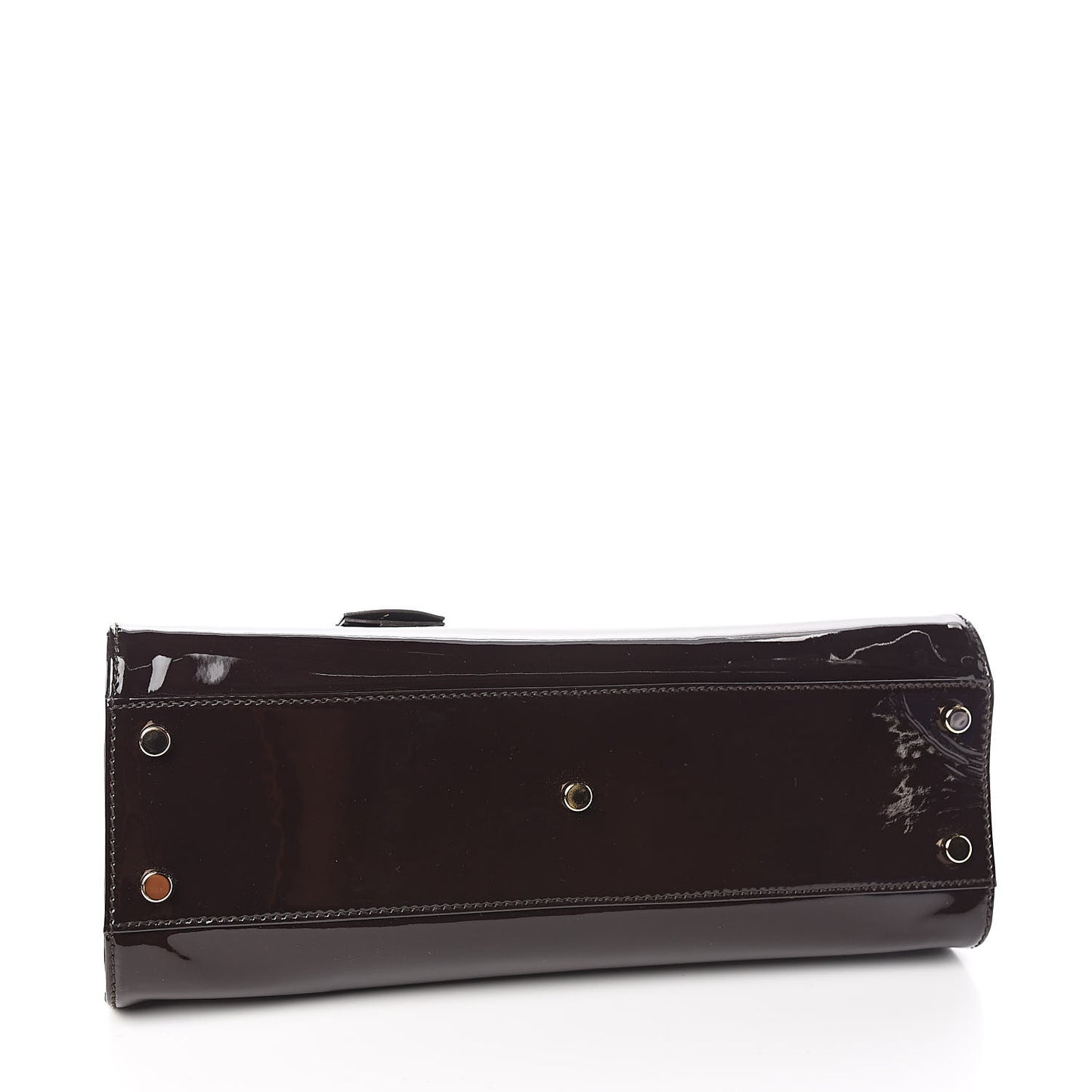 Patent Calfskin Large Uptown Dark Brown