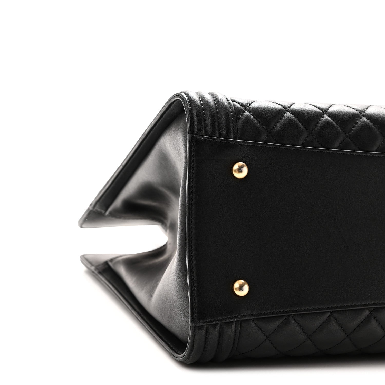 Chanel Calfskin Quilted Boy Shopping Tote Black 9 of 10