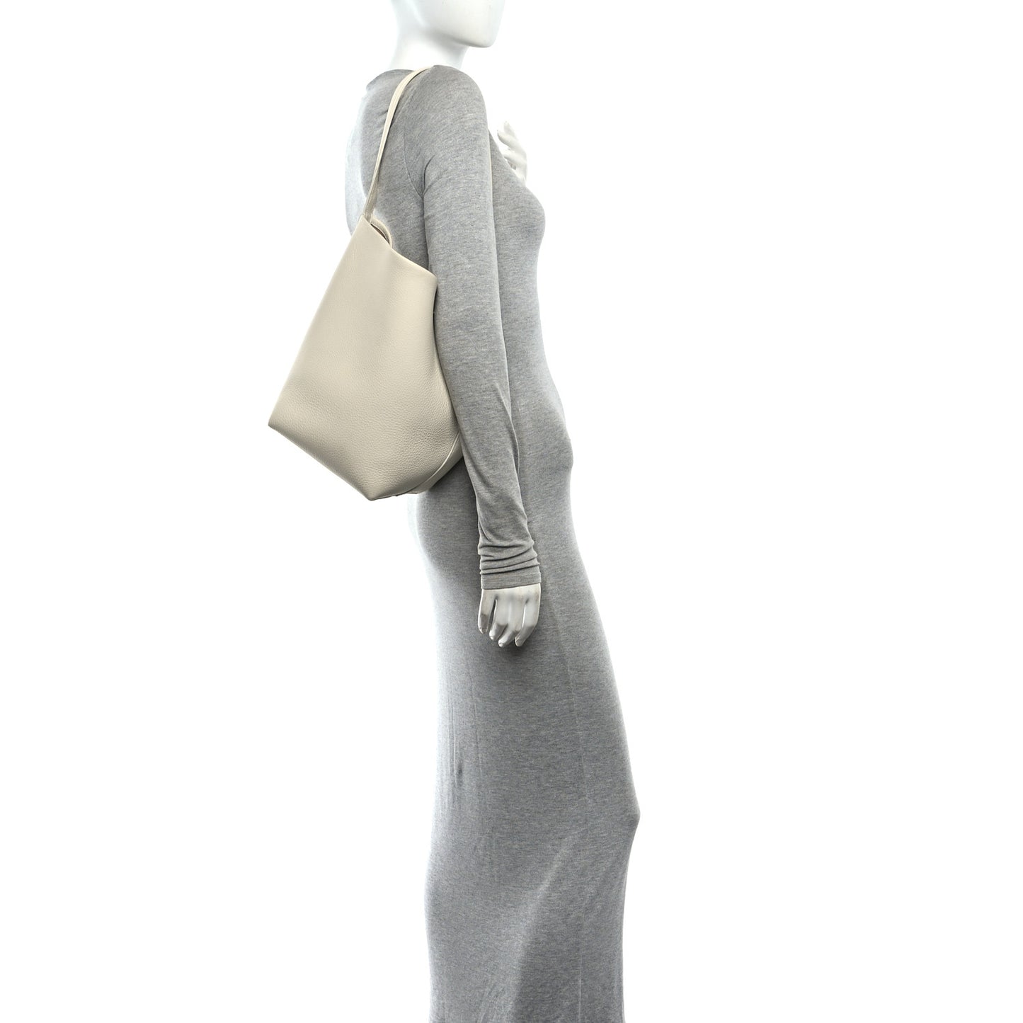Grained Calfskin Medium N/S Park Tote Ivory