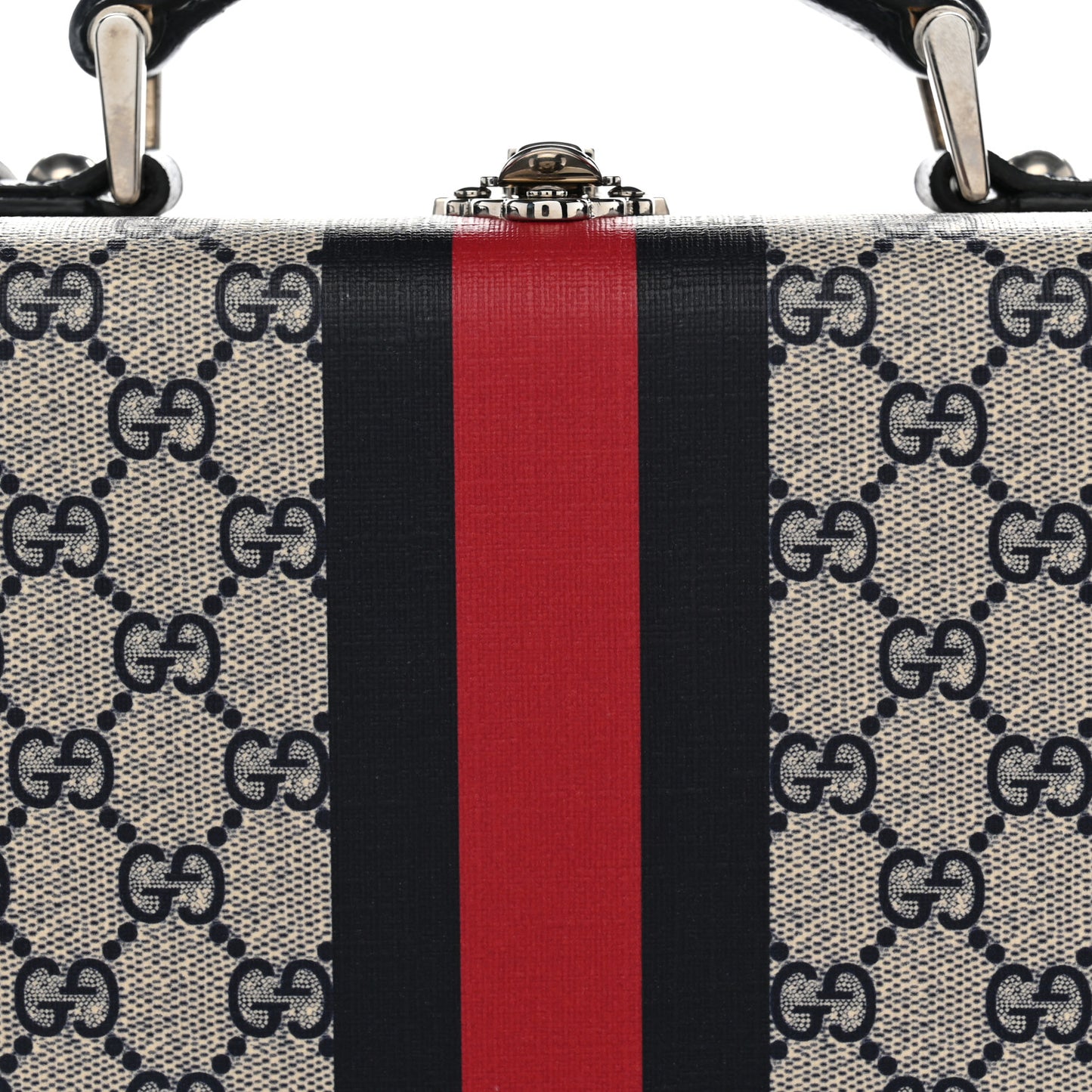 GG Supreme Monogram Web Savoy Medium Top Handle Beauty Case Beige Blue