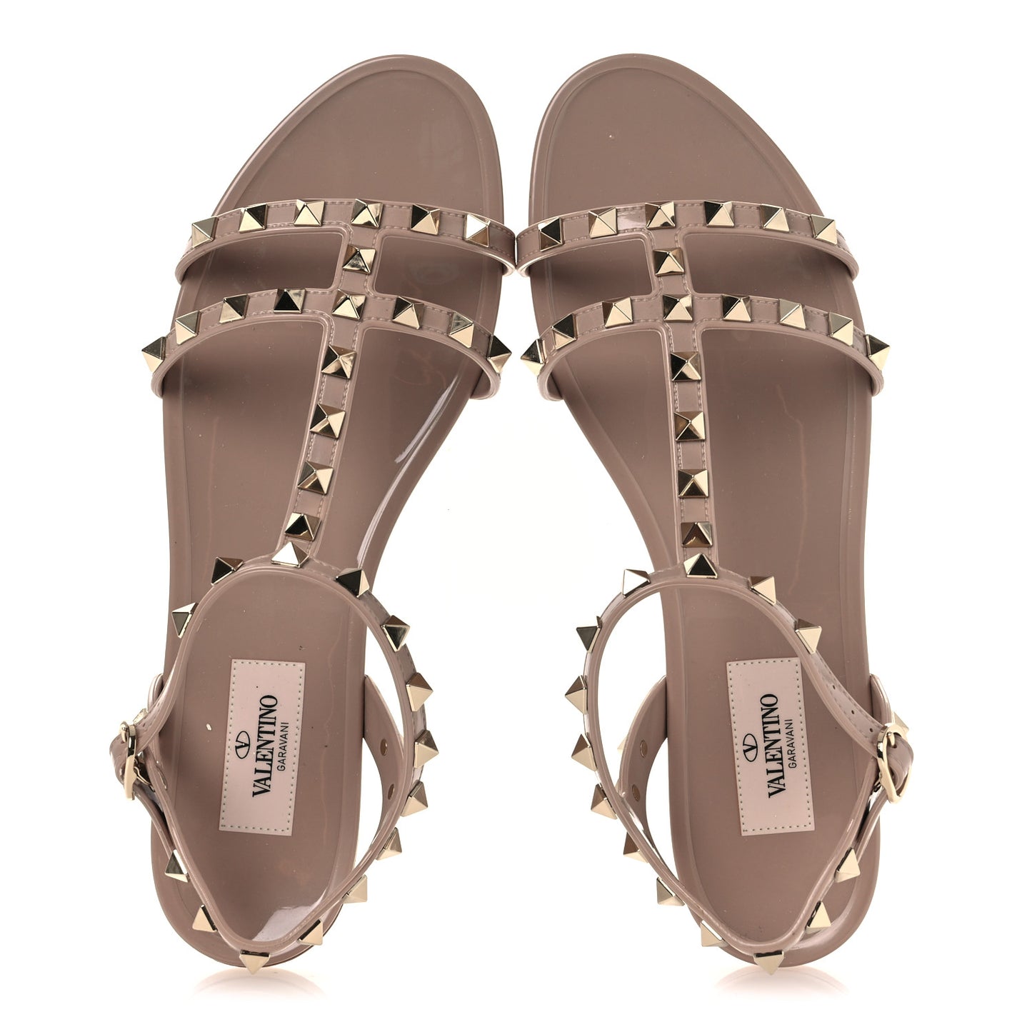PVC Jelly Rockstud Caged Sandals 38 Poudre
