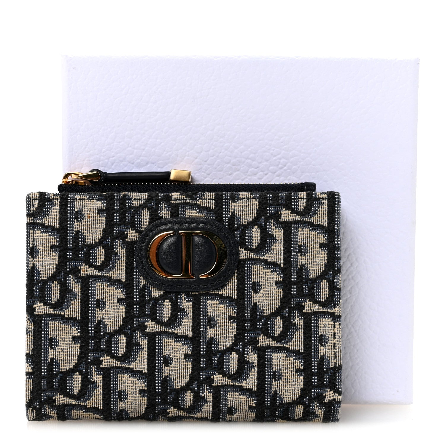 Christian Dior Oblique 30 Montaigne Dahlia Wallet Blue 1813735