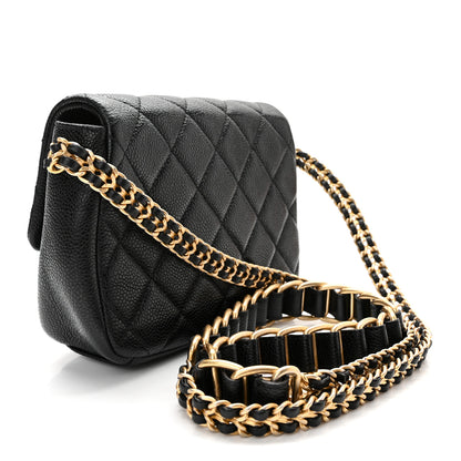 Chanel Caviar Quilted Mini Chain Soul Flap Black 3 of 11