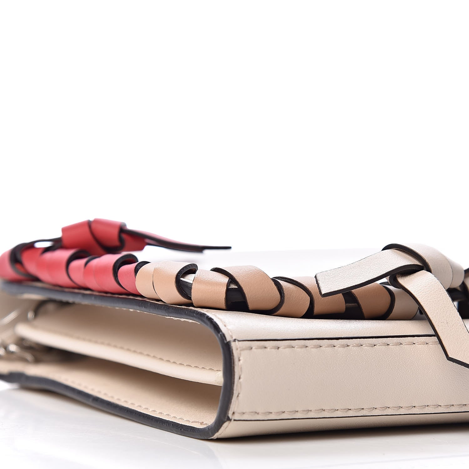 Fendi Vitello Liberty F is Fendi Whipstitch Bow Wallet On Chain Camelia Multicolor 8 of 11