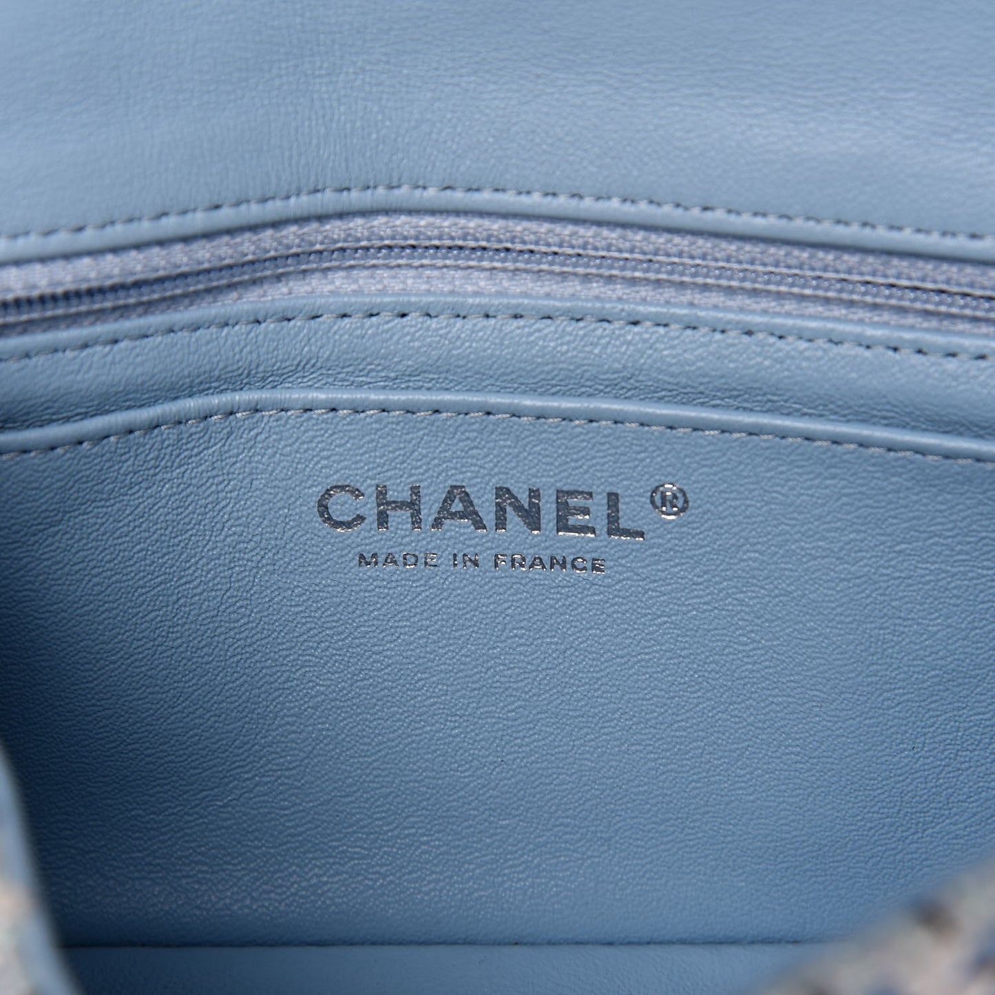 Tweed Braid Mini Flap Blue White Navy
