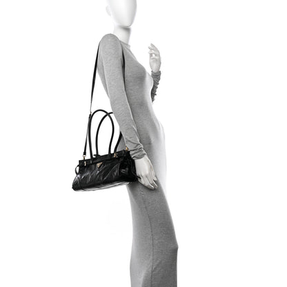 Prada Shiny Nappa Medium Shoulder Bag Black 2 of 10