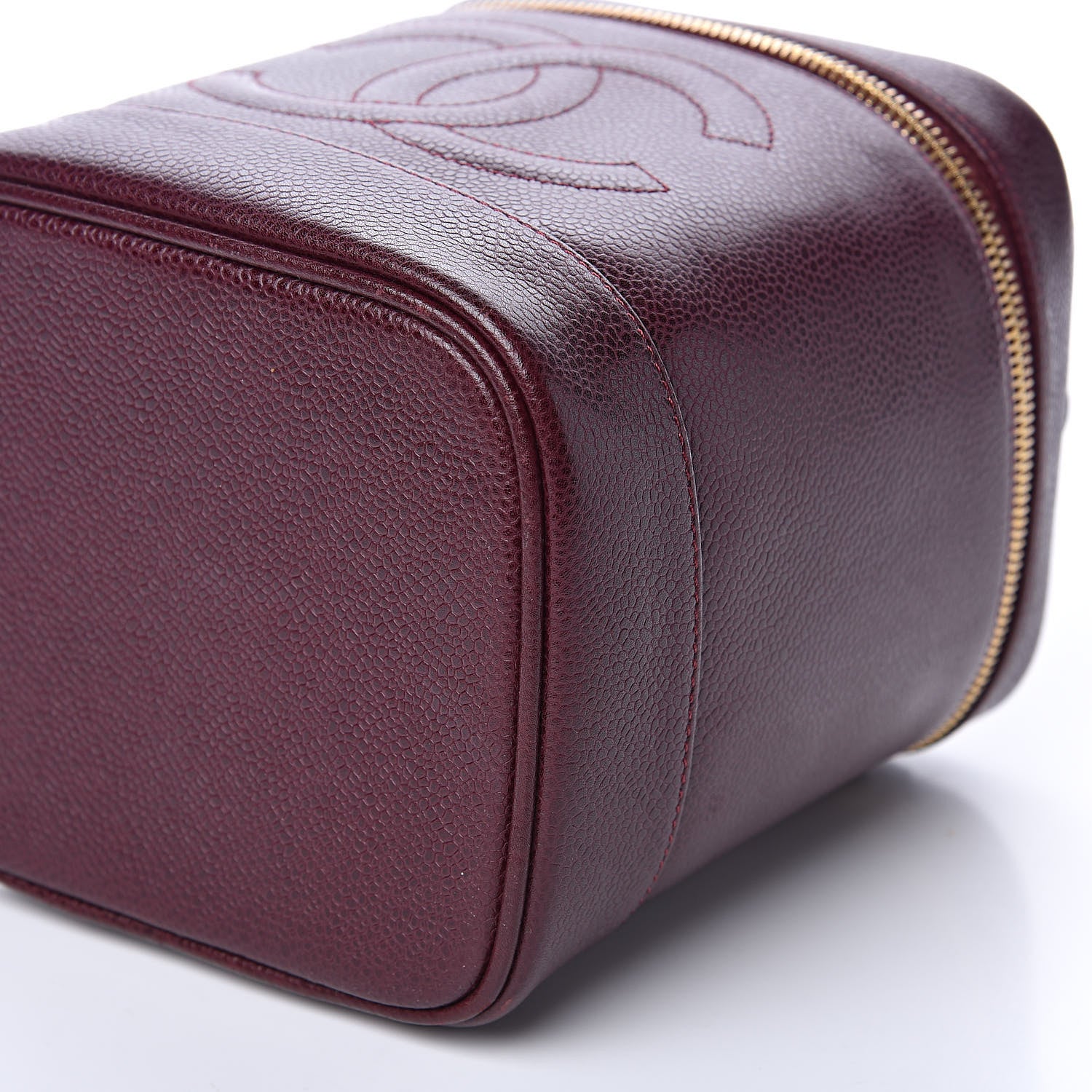 Chanel Caviar Vanity Cosmetic Case Burgundy 10 of 12