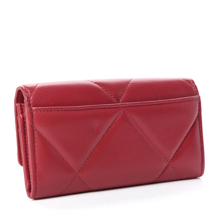 Chanel Goatskin Quilted Chanel 19 Flap Wallet Red 3 of 8