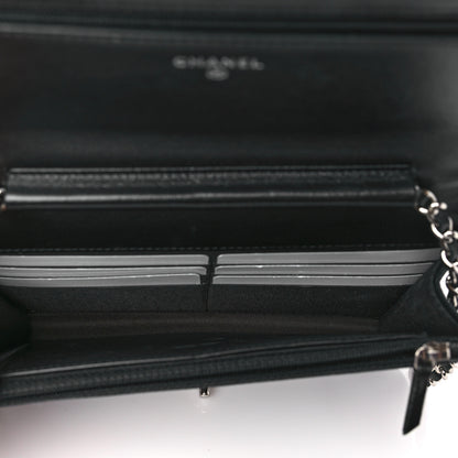 Chanel Velvet Mirror Embellished Boy Wallet On Chain WOC Argent 5 of 12