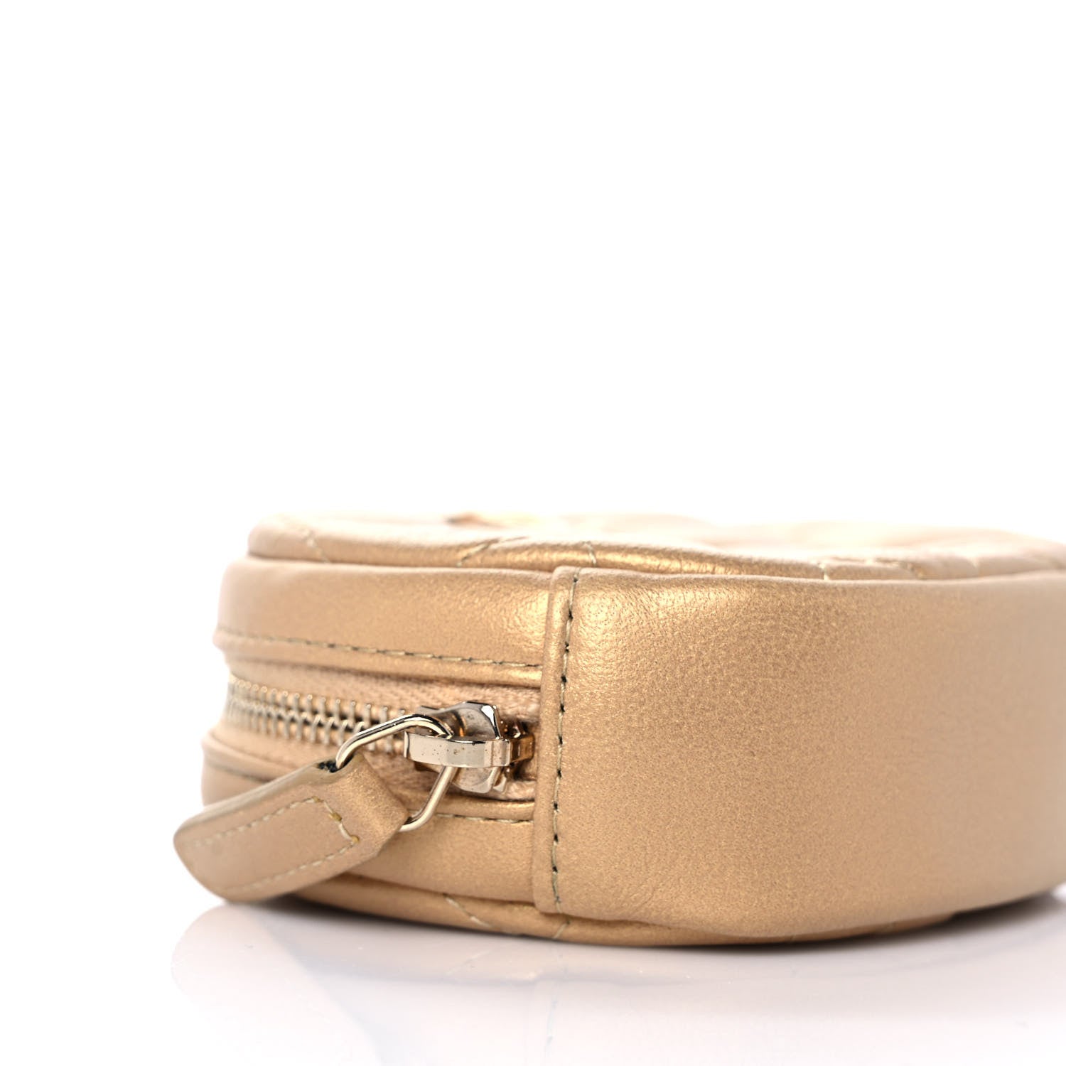 Chanel Metallic Lambskin Quilted Zip Around Classic Coin Purse Gold 5 of 10
