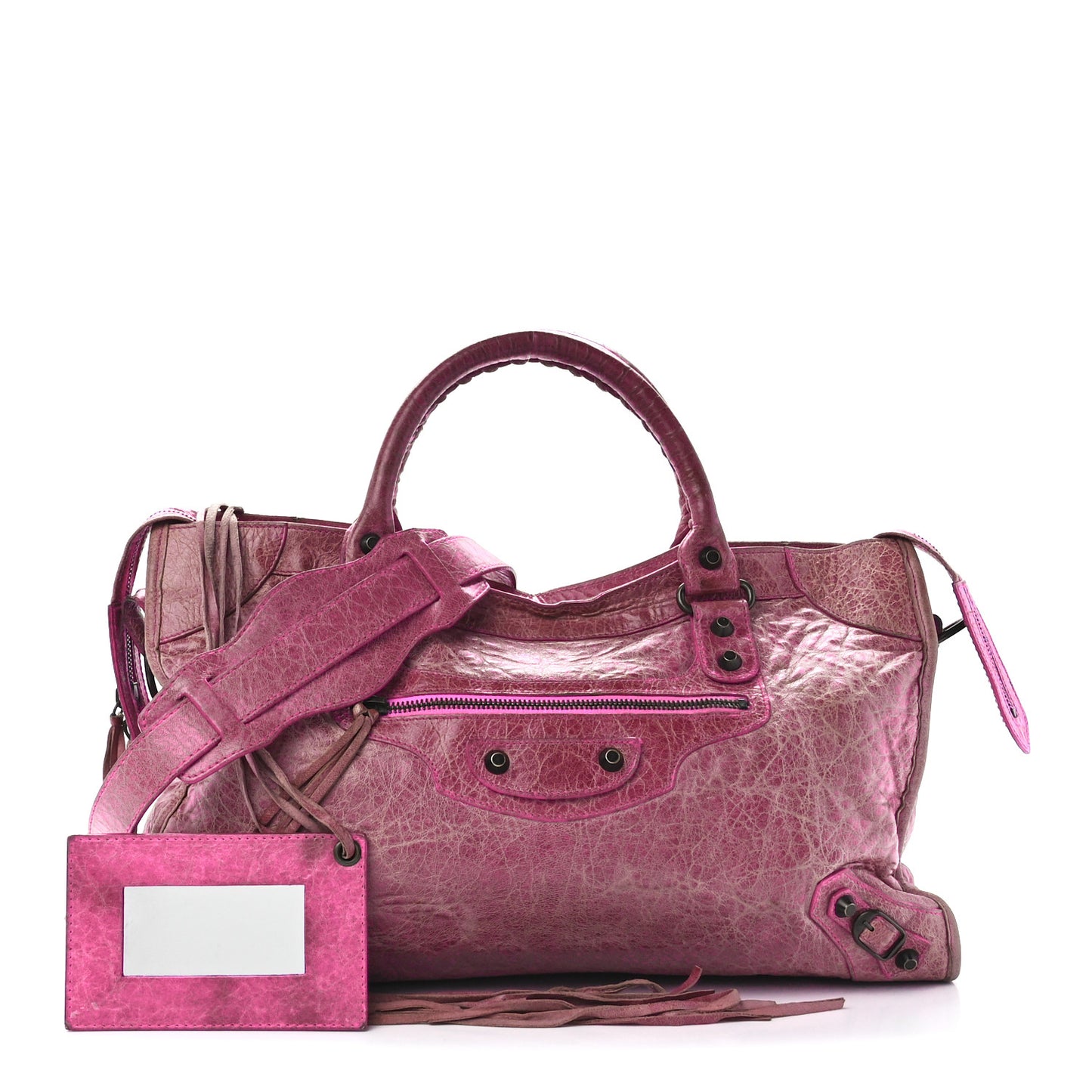 Agneau Classic Hardware City Metallic Pink