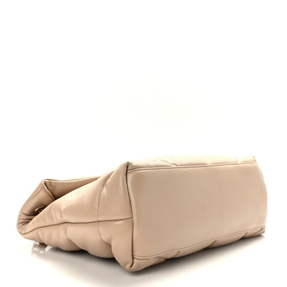Saint Laurent Lambskin Quilted Medium Loulou Puffer Monogram Chain Satchel Dark Beige 4 of 9