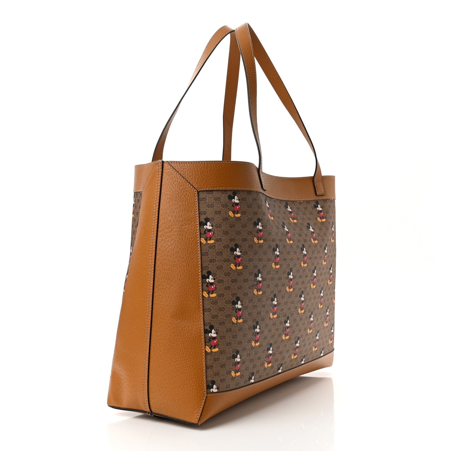 X DISNEY Mini Vintage GG Supreme Monogram Mickey Mouse Large Shopping Tote Beige Vintage Sun Oil